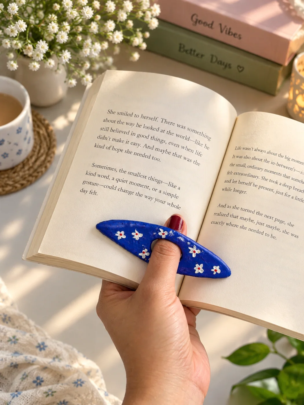 Floral Thumb Bookmark